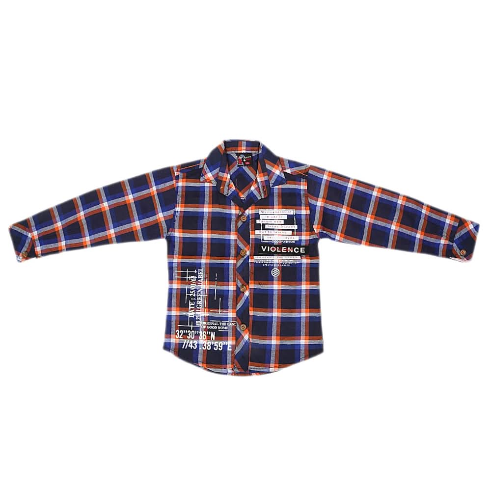Boys Casual Shirt Full Sleeves - Royal Blue, Kids, Boys Shirts, Chase Value, Chase Value