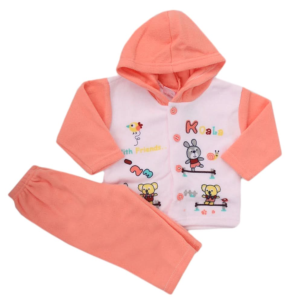 Newborn Boy Full Sleeves Polar Hooded Suit - Pink, Kids, NB Boys Sets And Suits, Chase Value, Chase Value