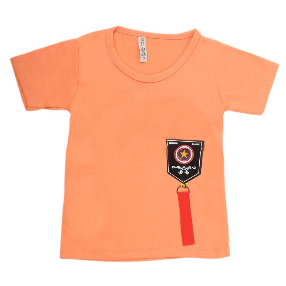 Boys Half Sleeves T-Shirt - Orange, Kids, Boys T-Shirts, Chase Value, Chase Value