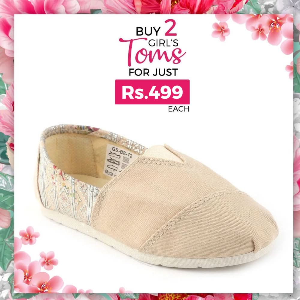 Girls Printed Toms - Purple, Kids, Girls Sneakers And Shoes, Chase Value, Chase Value