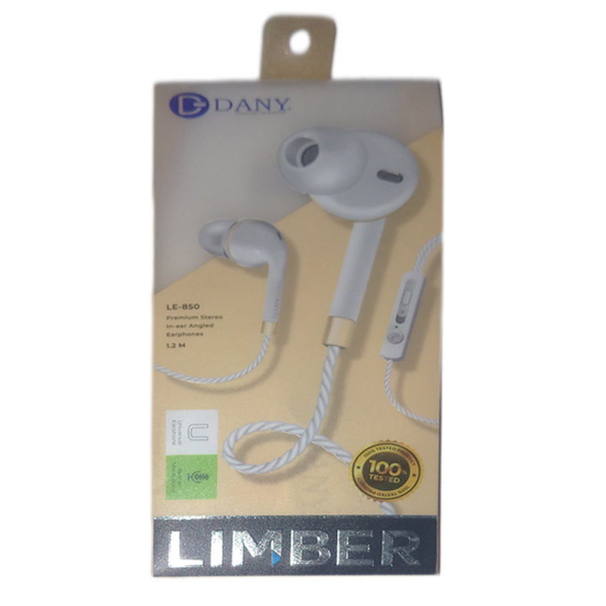 Dany Limber LE-850 Earphones - White, Home & Lifestyle, Hand Free / Head Phones, Chase Value, Chase Value