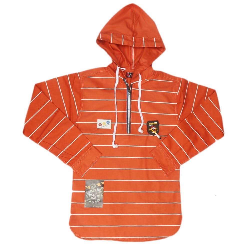 Boys Full Sleeves Shirt With Handsfree 684 - Rust, Kids, Boys Shirts, Chase Value, Chase Value