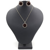 Women's Flower Locket Set - Brown, Women, Jewellery Set, Chase Value, Chase Value