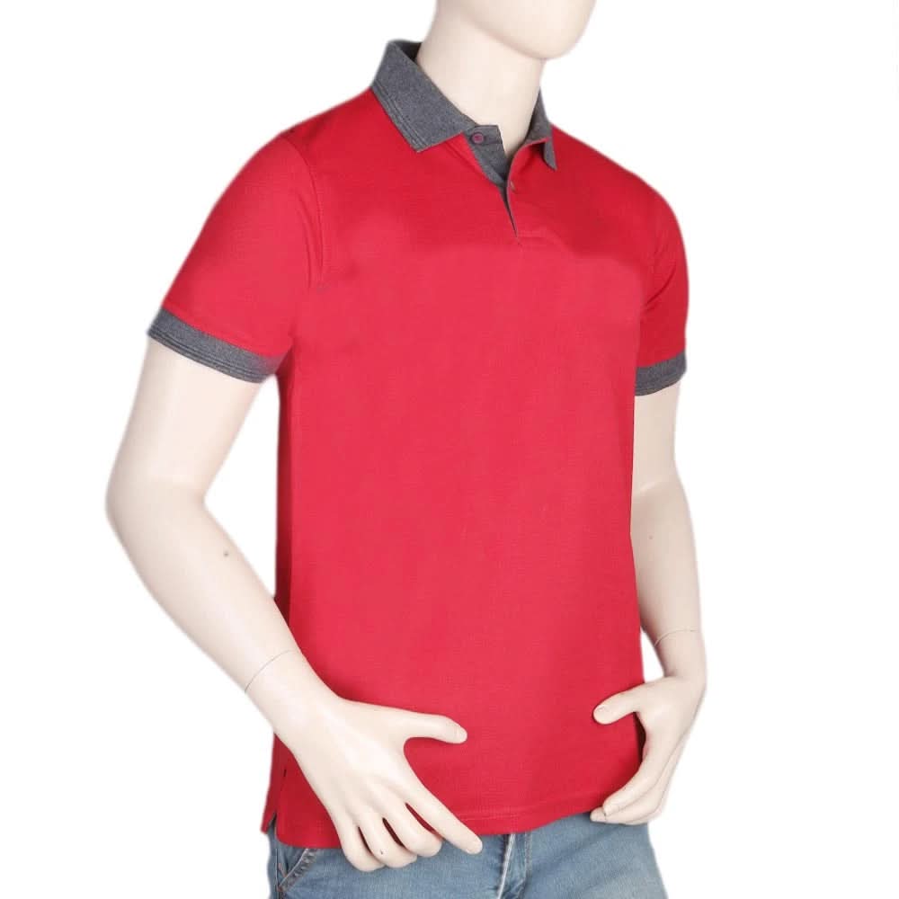 Men's Half Sleeves Polo T-Shirt - Red, Men, T-Shirts And Polos, Chase Value, Chase Value