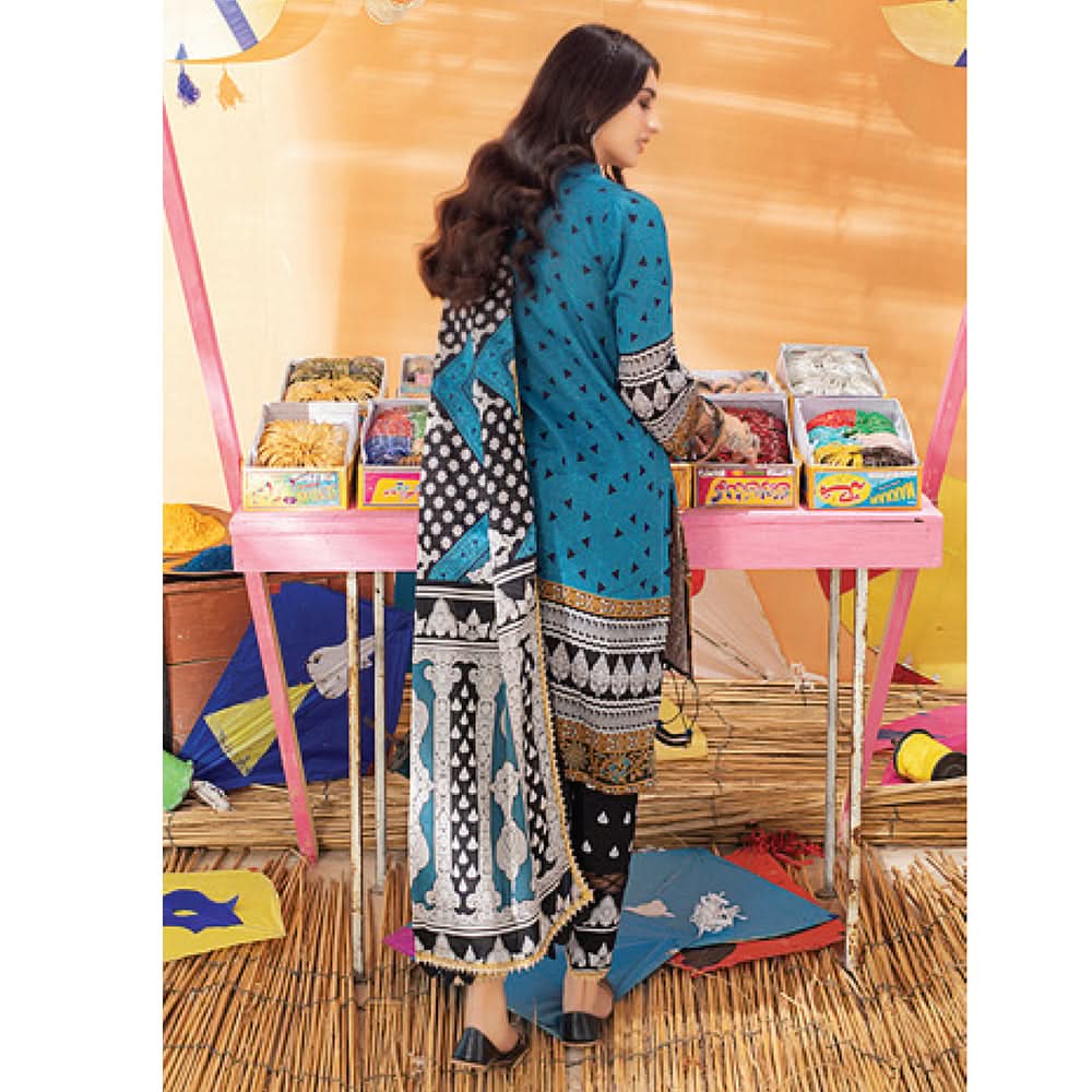 Monsoon Printed Lawn 3 Pcs Un-Stitched Suit Vol 1 - 2-C, Women, 3Pcs Shalwar Suit, Al-Zohaib Textiles, Chase Value
