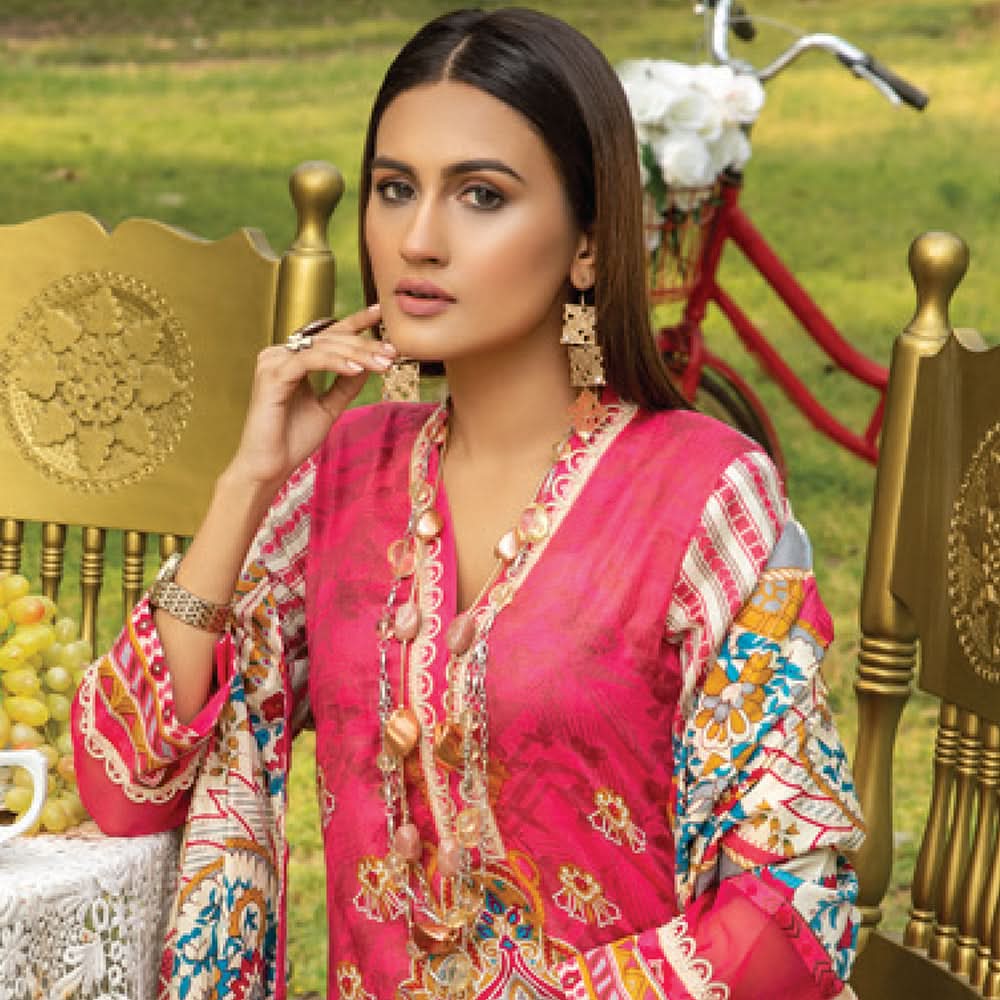 Anum Classic Printed Lawn 3 Pcs Un-Stitched Suit Vol 3 - 2-C, Women, 3Pcs Shalwar Suit, Al-Zohaib Textiles, Chase Value