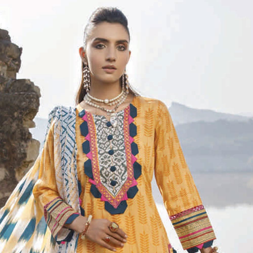 Monsoon Printed Lawn 3 Pcs Un-Stitched Suit Vol 2 - 3-A, Women, 3Pcs Shalwar Suit, Al-Zohaib Textiles, Chase Value