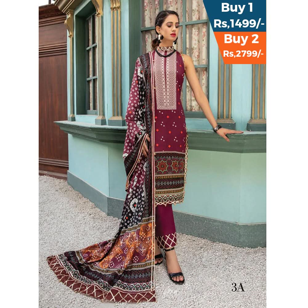 Anum Classic Printed Lawn 3 Pcs Un-Stitched Suit V 5 - 3-A, Women, 3Pcs Shalwar Suit, Al-Zohaib Textiles, Chase Value