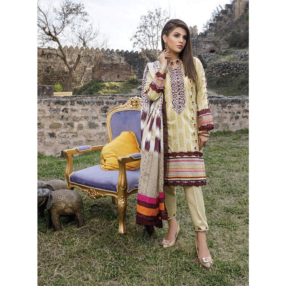 Monsoon Printed Lawn 3 Pcs Un-Stitched Suit Vol 2 - 3-B, Women, 3Pcs Shalwar Suit, Al-Zohaib Textiles, Chase Value