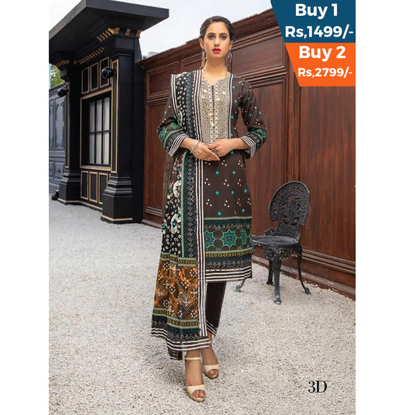 Anum Classic Printed Lawn 3 Pcs Un-Stitched Suit V 5 - 3-D, Women, 3Pcs Shalwar Suit, Al-Zohaib Textiles, Chase Value