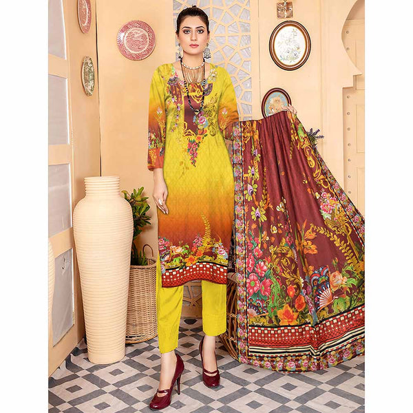 Tehzeeb Digital Printed Linen 3 Pcs Un-Stitched Suit - 03, Women, 3Pcs Shalwar Suit, Ulfat Textile, Chase Value