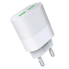 Dual Port Usb Charger 2.4A WC -116 - White, USB Cables, Chase Value, Chase Value