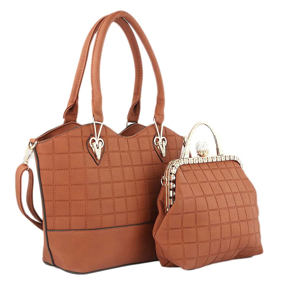 Women's Handbag 2 Pcs (303) - Brown, Women, Bags, Chase Value, Chase Value