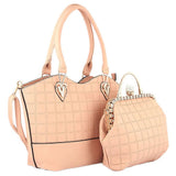 Women's Handbag 2 Pcs (303) - Pink, Women, Bags, Chase Value, Chase Value