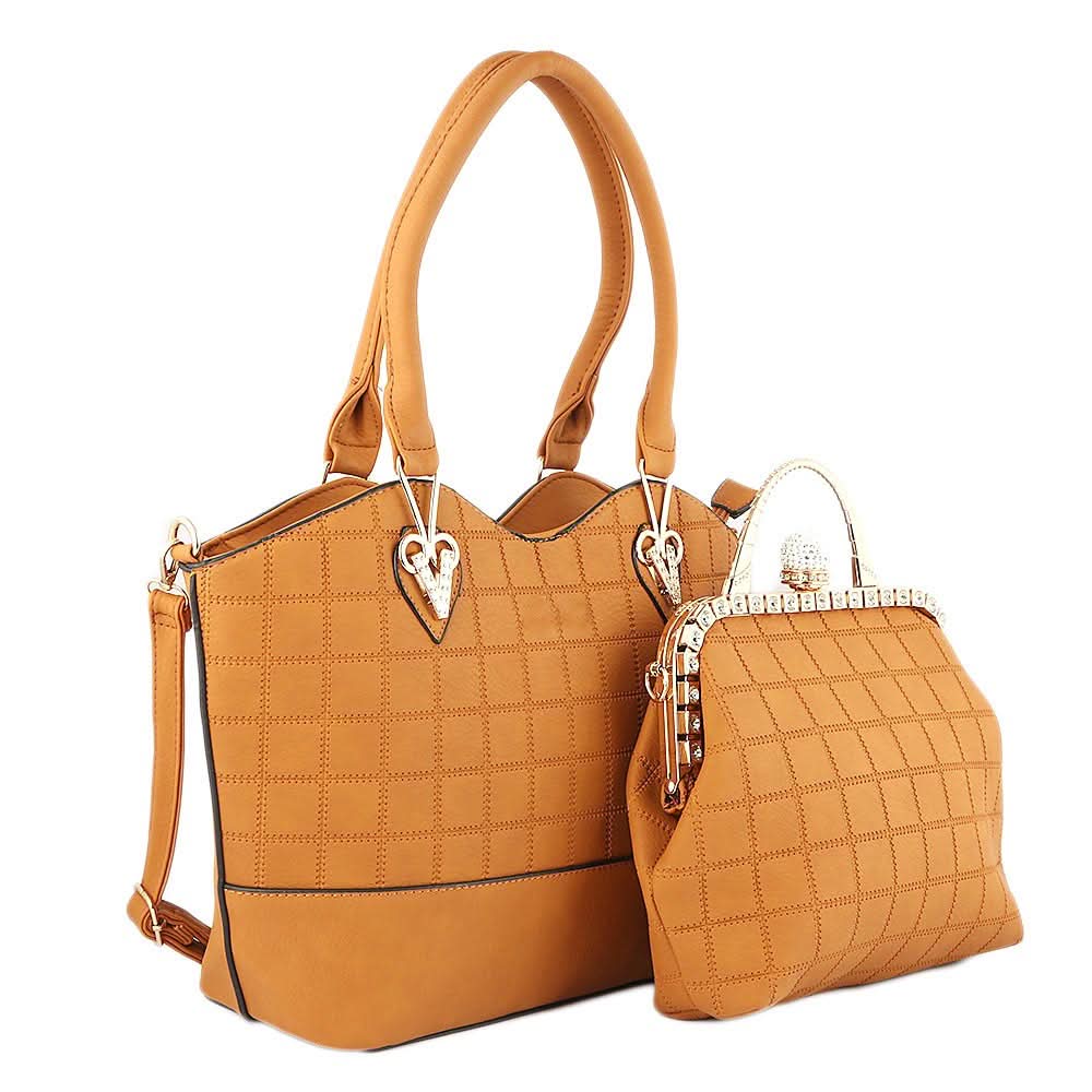 Women's Handbag 2 Pcs (303) - Camel, Women, Bags, Chase Value, Chase Value