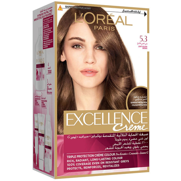 Loreal Excellence Creme 5.3 Light Golden Brown, Beauty & Personal Care, Hair Colour, L'Oreal, Chase Value