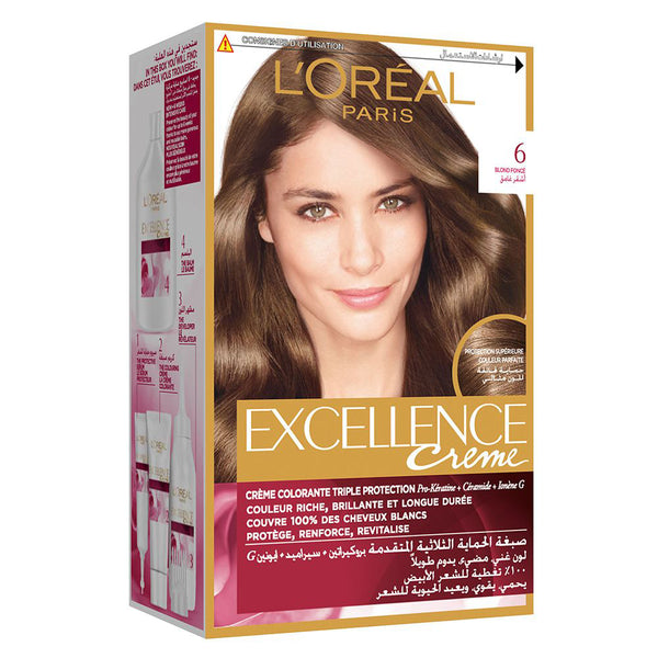 Loreal Excellence Creme - 6 Dark Blonde, Beauty & Personal Care, Hair Colour, L'Oreal, Chase Value