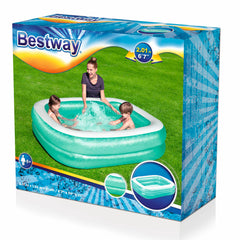 Bestway Inflatable Transparent Rectangular Family Swimming Pool 54005 - Sea Green, Kids, Swimming, Chase Value, Chase Value