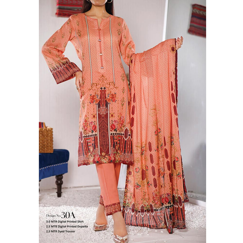 VS-MISRI Digital Printed Lawn V-3 3 Pcs Un-Stitched Suit - 30A, Women, 3Pcs Shalwar Suit, VS Textiles, Chase Value