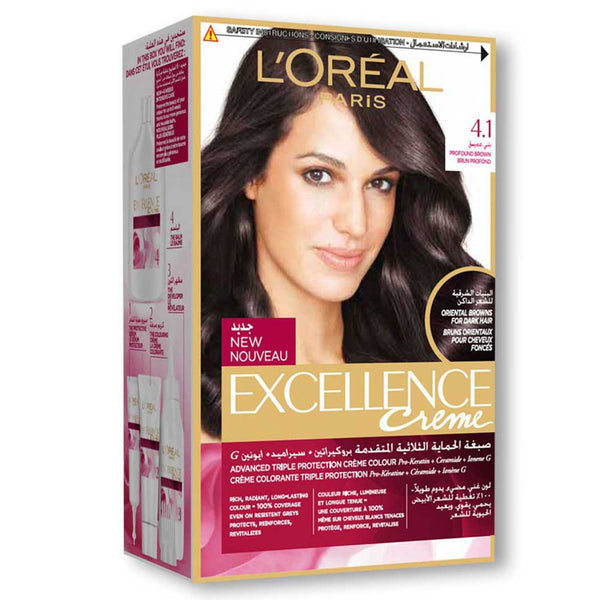 Loreal Excellence Creme Hair Colour - 4.1 Profound Brown, Beauty & Personal Care, Hair Colour, L'Oreal, Chase Value