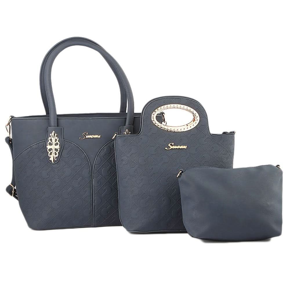 Women's Handbag 3 Pcs (374) - Blue, Women, Bags, Chase Value, Chase Value