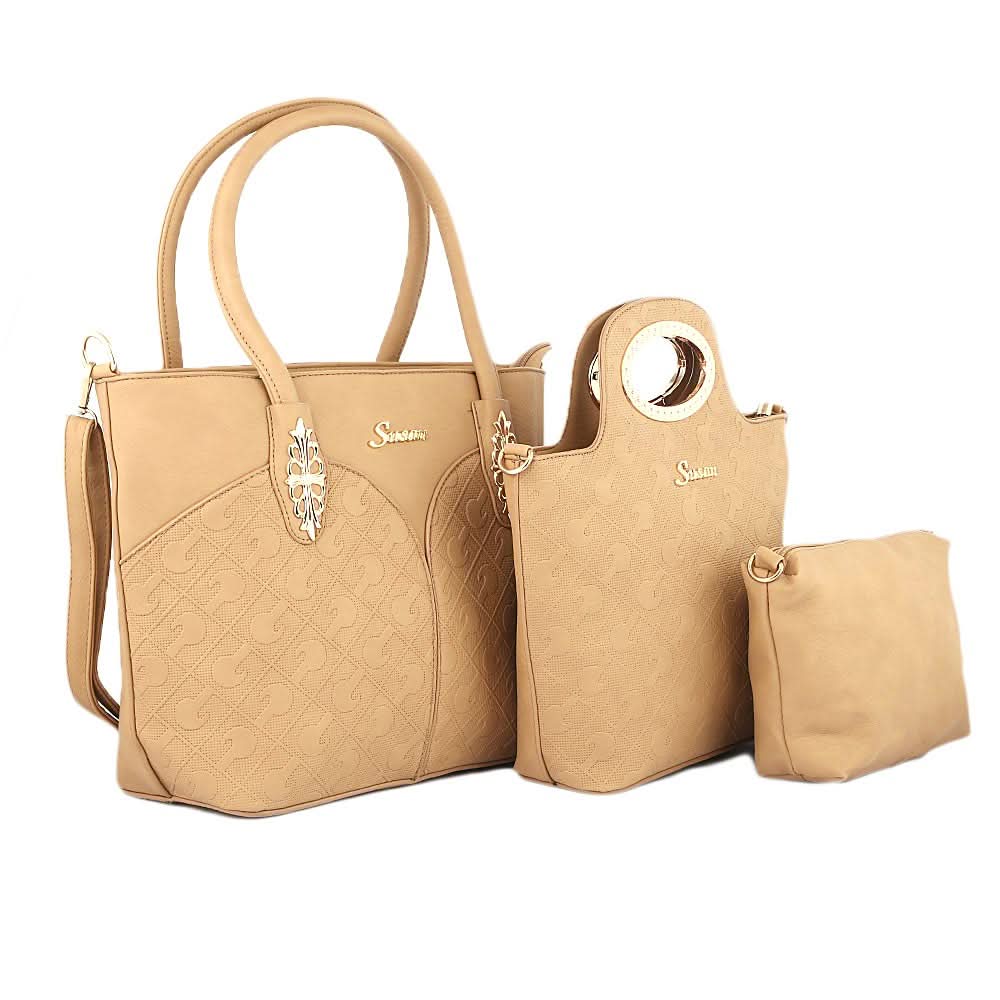 Women's Handbag 3 Pcs (374) - Apricot, Women, Bags, Chase Value, Chase Value