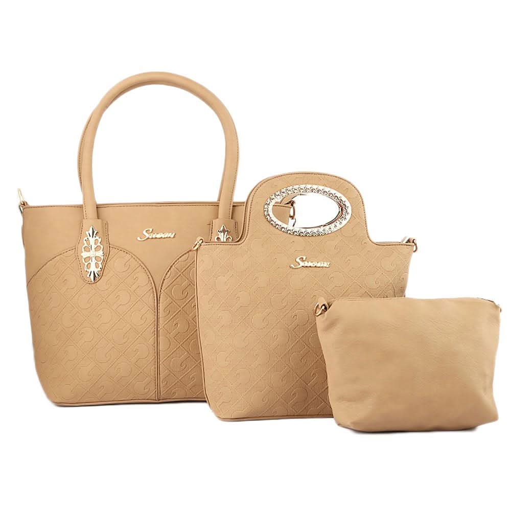 Women's Handbag 3 Pcs (374) - Apricot, Women, Bags, Chase Value, Chase Value