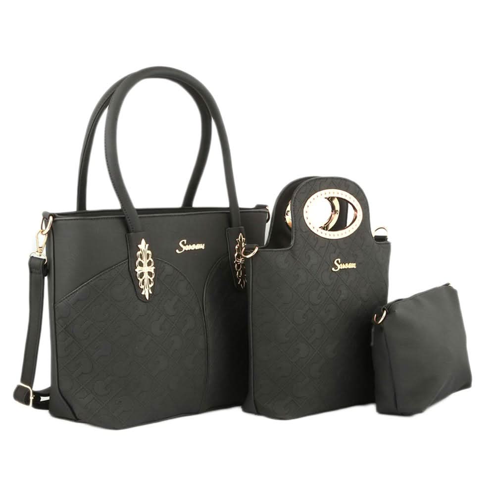 Women's Handbag 3 Pcs (374) - Black, Women, Bags, Chase Value, Chase Value