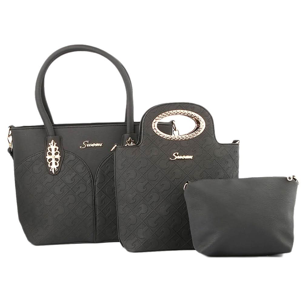 Women's Handbag 3 Pcs (374) - Black, Women, Bags, Chase Value, Chase Value