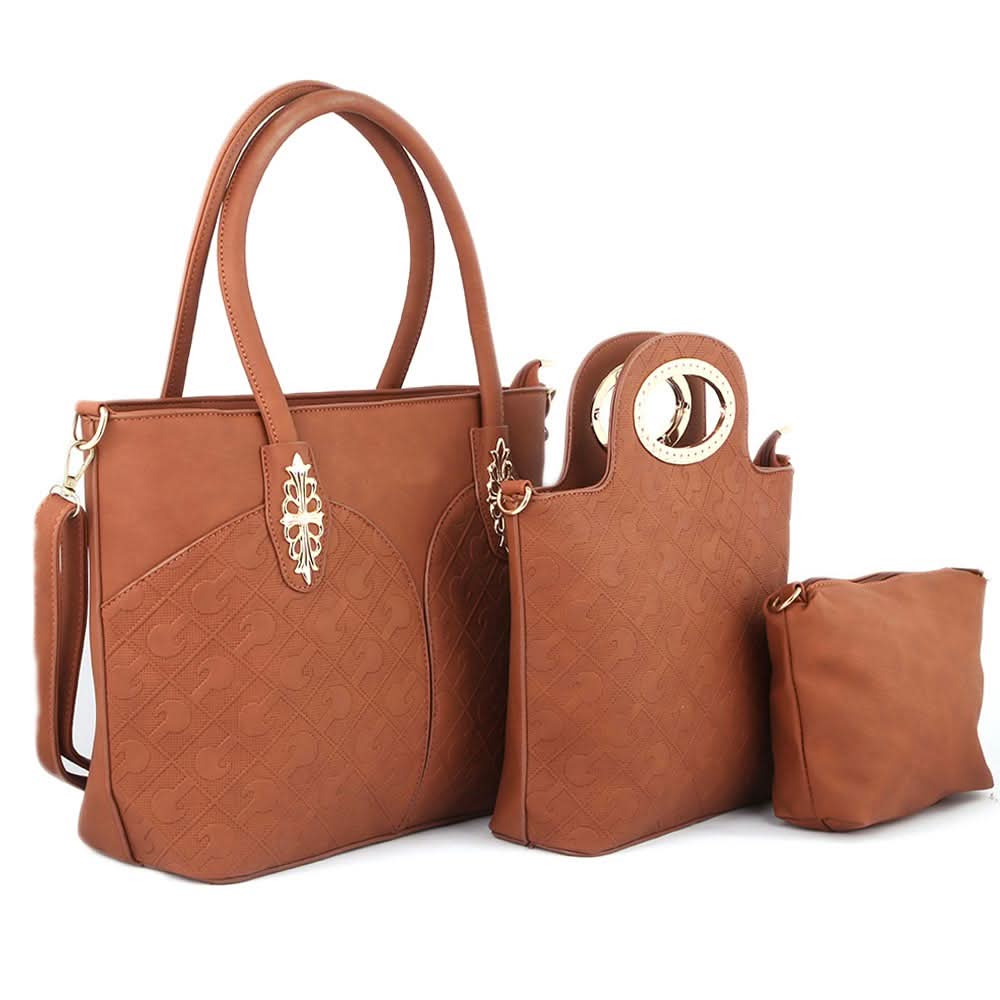 Women's Handbag 3 Pcs (374) - Brown, Women, Bags, Chase Value, Chase Value