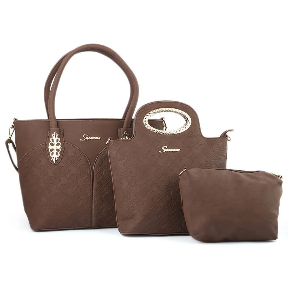 Women's Handbag 3 Pcs (374) - Coffee, Women, Bags, Chase Value, Chase Value