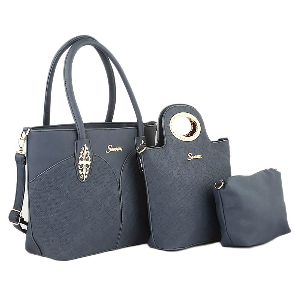 Women's Handbag 3 Pcs (374) - Blue, Women, Bags, Chase Value, Chase Value