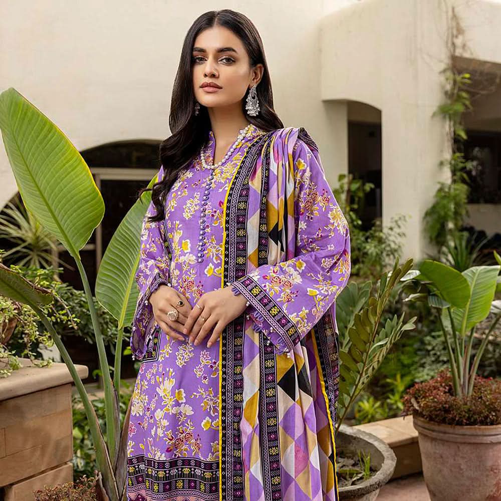 Anum Printed Lawn Unstitiched 3Pcs Suit V1 - B-3, Women, 3Pcs Shalwar Suit, Al-Zohaib Textiles, Chase Value