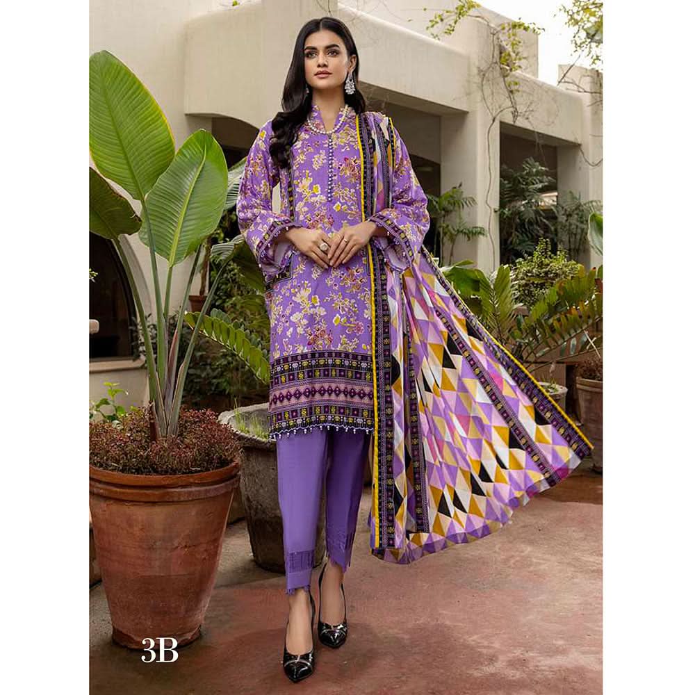 Anum Printed Lawn Unstitiched 3Pcs Suit V1 - B-3, Women, 3Pcs Shalwar Suit, Al-Zohaib Textiles, Chase Value