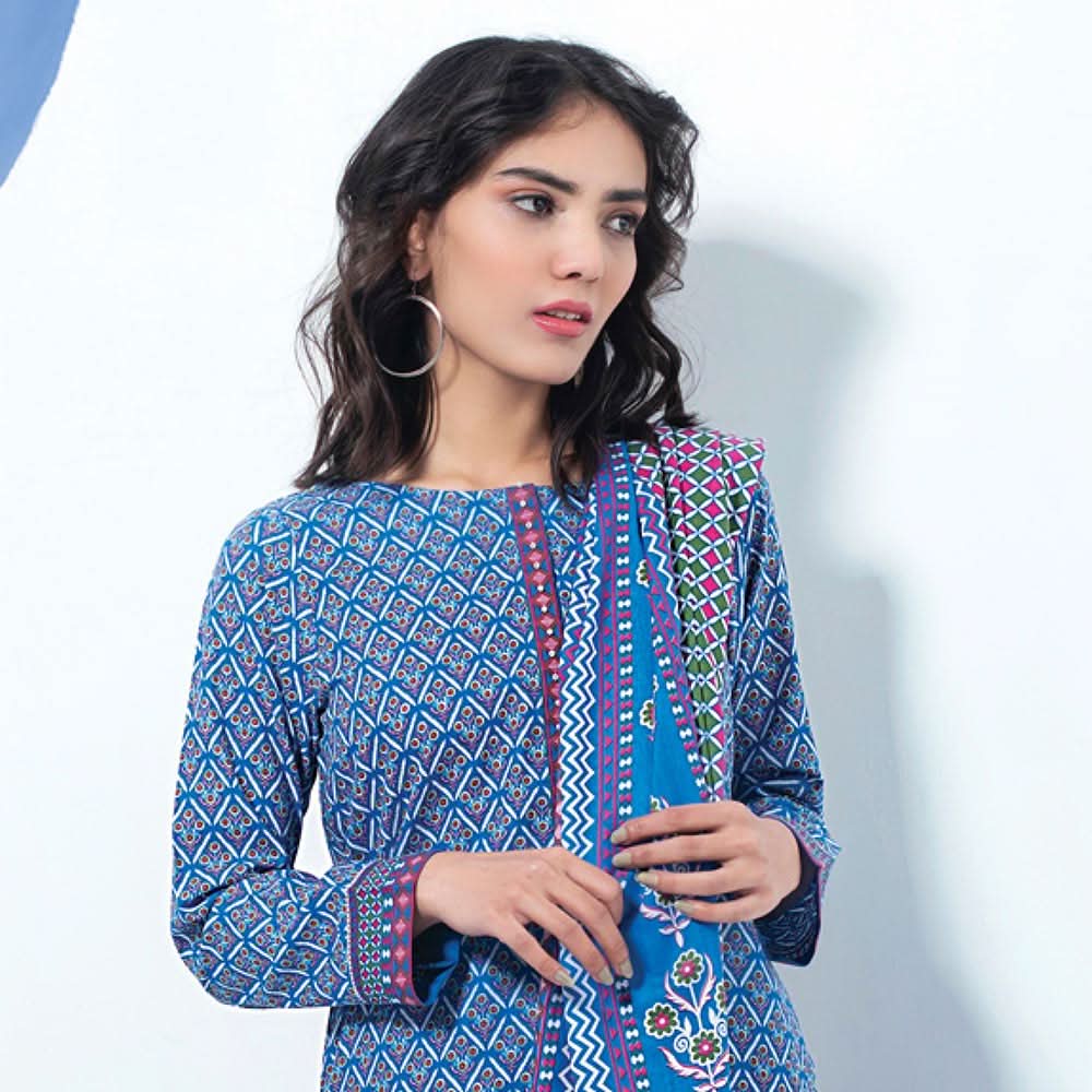 Lakhany Safina Febron Printed Lawn 3 Pcs Un-Stitched Suit - 3B, Women, 3Pcs Shalwar Suit, LSM Textiles, Chase Value