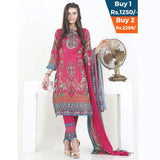 Three Star Printed Lawn 3 Pcs Un-Stitched Suit Vol 4 - 3-B, Women, 3Pcs Shalwar Suit, Al-Dawood Textiles, Chase Value