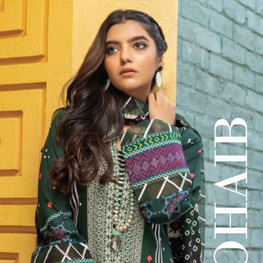 Anum Classic Printed Lawn 3 Pcs Un-Stitched Suit V 5 - 3-C, Women, 3Pcs Shalwar Suit, Al-Zohaib Textiles, Chase Value