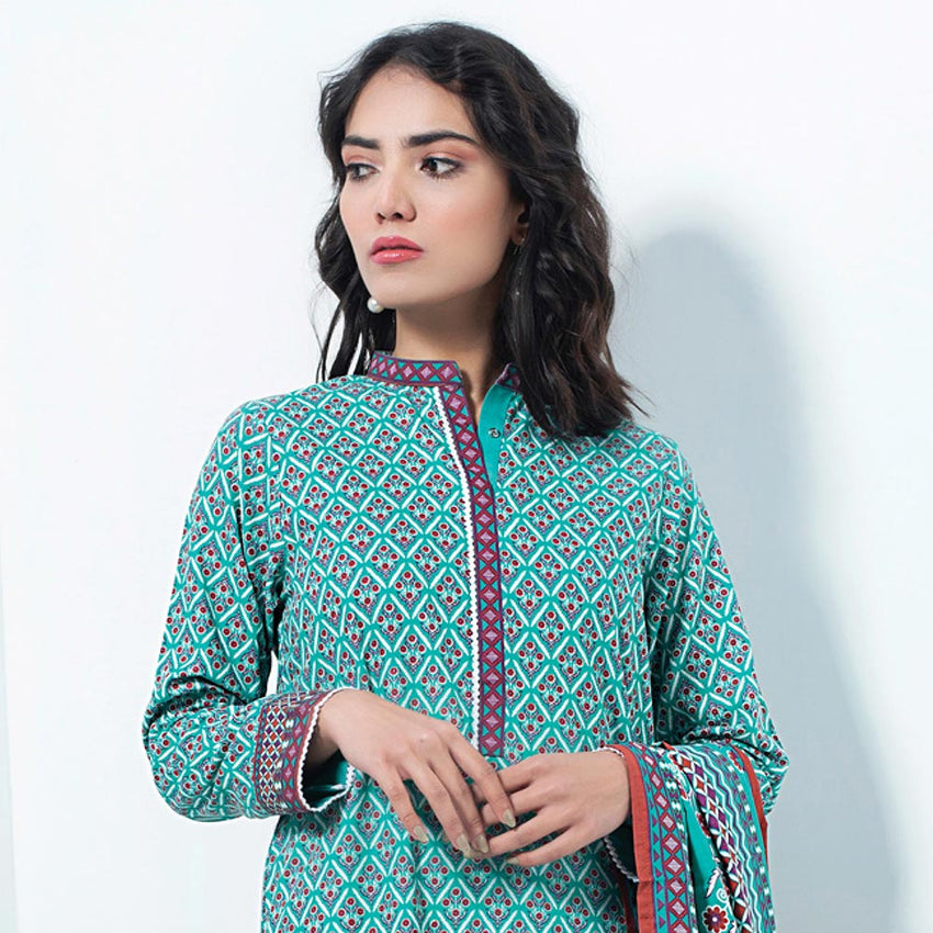 Lakhany Safina Febron Printed Lawn 3 Pcs Un-Stitched Suit - 3C, Women, 3Pcs Shalwar Suit, LSM Textiles, Chase Value