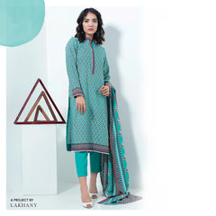 Lakhany Safina Febron Printed Lawn 3 Pcs Un-Stitched Suit - 3C, Women, 3Pcs Shalwar Suit, LSM Textiles, Chase Value