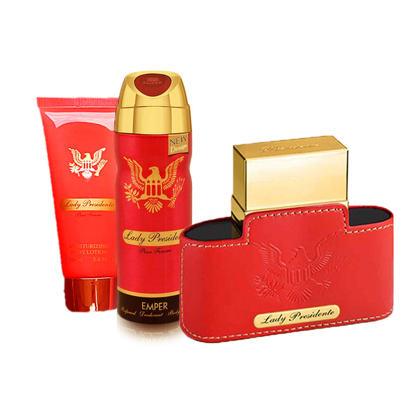 Emper Lady Presidente For Women 3in1 Gift Set - Red, Beauty & Personal Care, Gift Sets, Chase Value, Chase Value