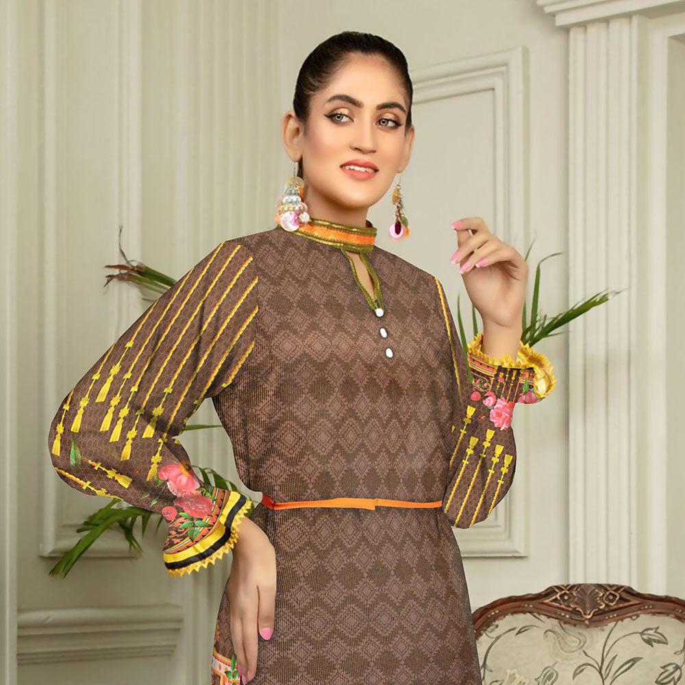Anchal Digital Printed Masoori Un-Stitched Kurti - 03, Women, Unstitched Kurti, Ulfat Textile, Chase Value