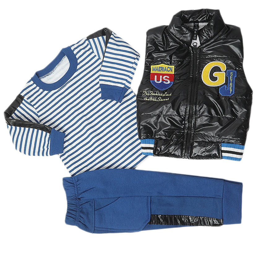 Boys 3 Piece Full Sleeves Suit - Royal Blue, Kids, Boys Sets And Suits, Chase Value, Chase Value
