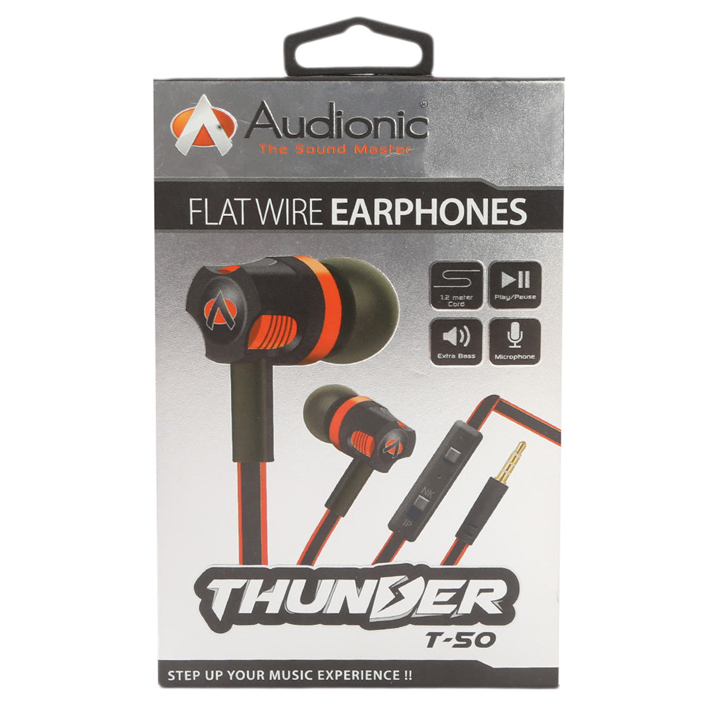 Audionic Thunder Handsfree (T-50) - Black, Home & Lifestyle, Hand Free / Head Phones, Chase Value, Chase Value