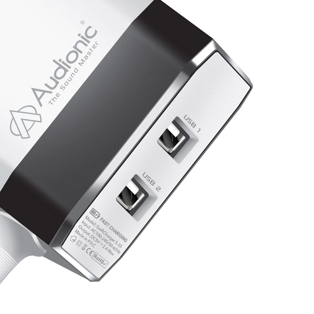 Audionic Swift Mobile Charger (S35) - White, Home & Lifestyle, Mobile Charger, Chase Value, Chase Value