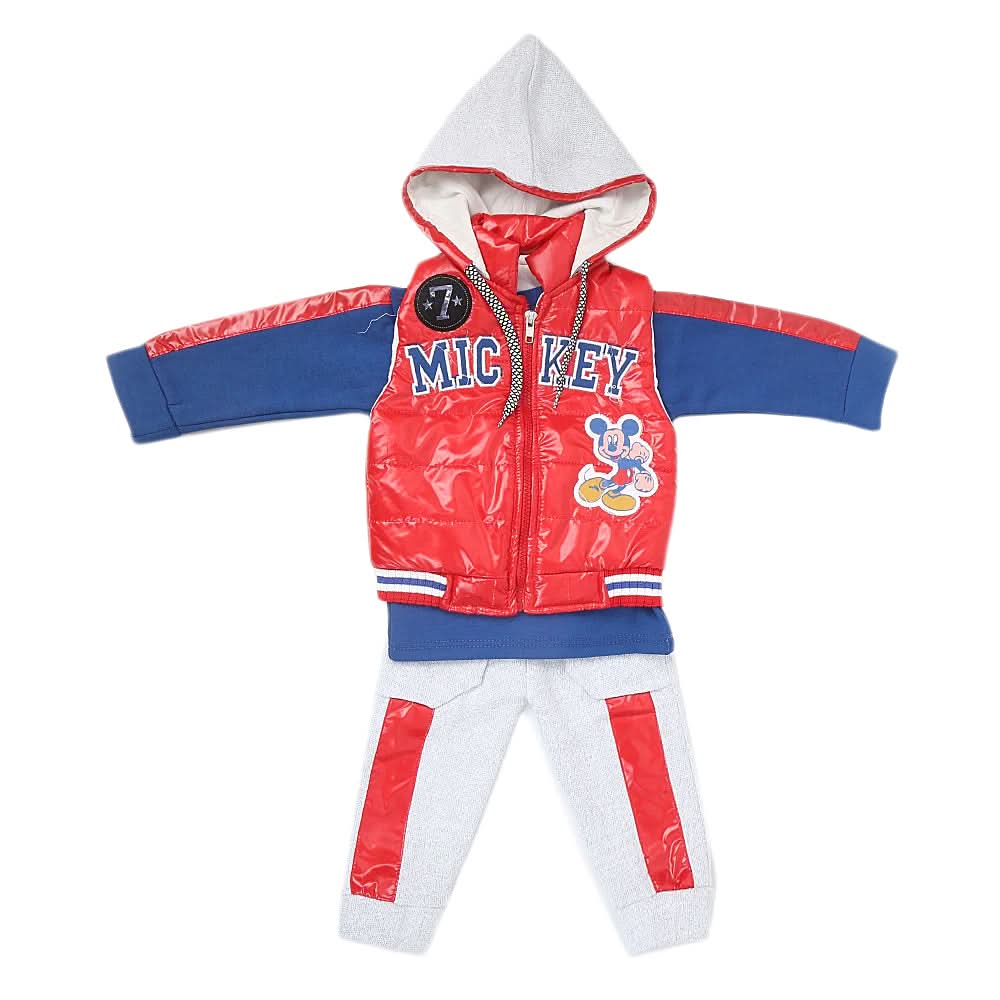 Boys Full Sleeves 3Pcs Suit  42708 - Red, Kids, Boys Sets And Suits, Chase Value, Chase Value