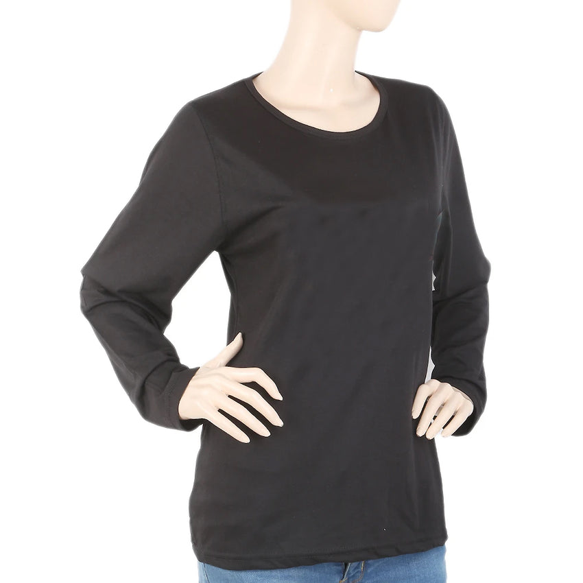 Women's Full Sleeves T-Shirt - Black, Women, T-Shirts And Tops, Chase Value, Chase Value