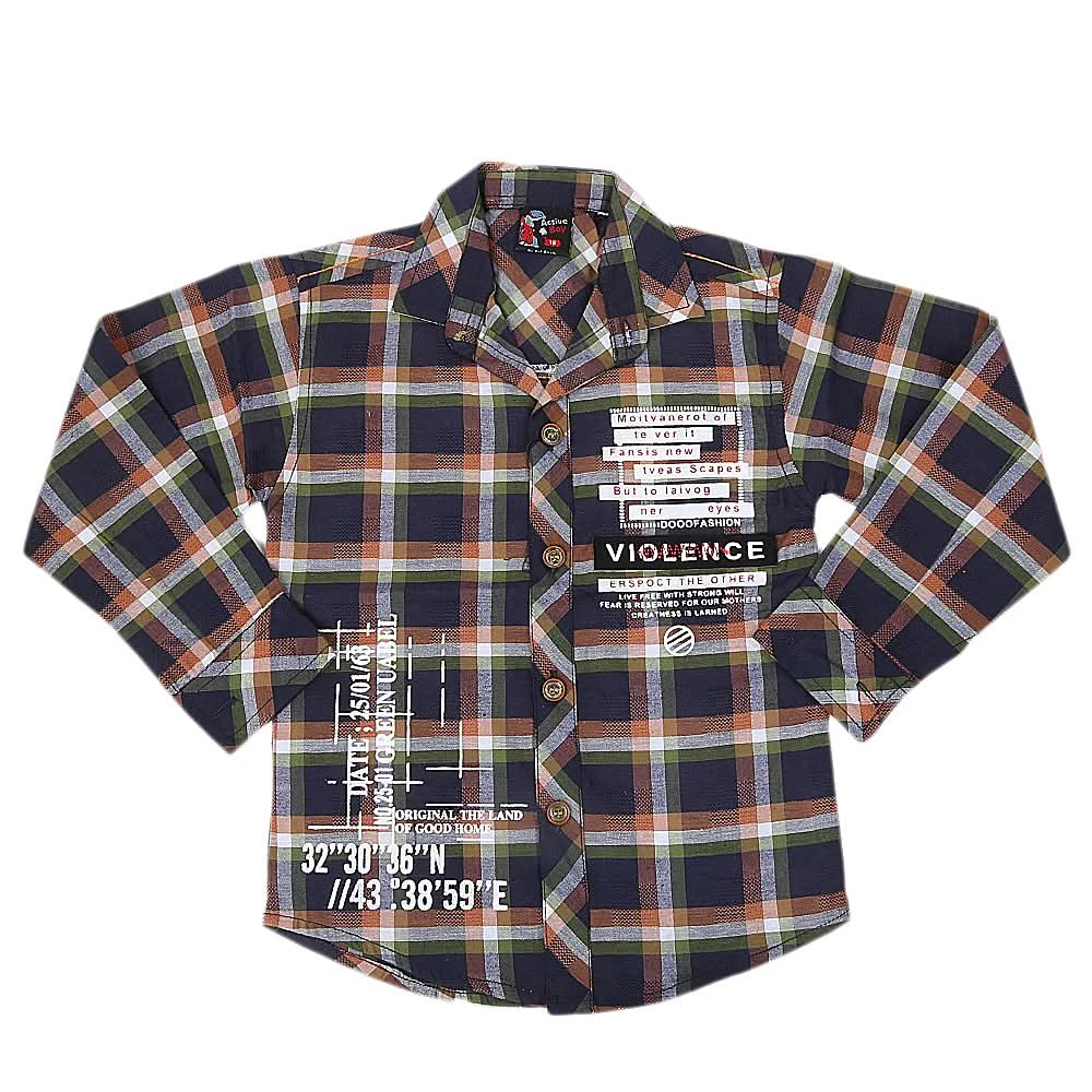 Boys Casual Shirt Full Sleeves - Navy Blue, Kids, Boys Shirts, Chase Value, Chase Value