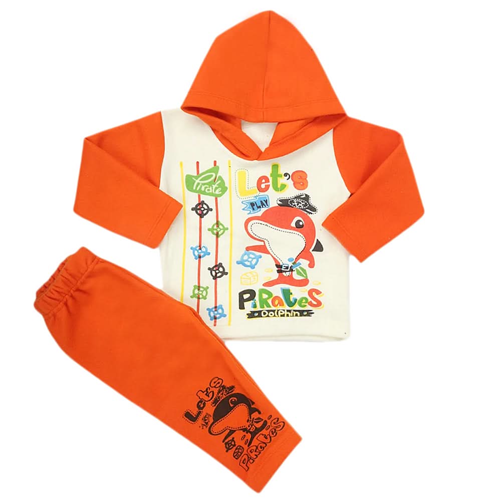 Boys Full Sleeves Polar Suit 8850 - Orange, Kids, Boys Sets And Suits, Chase Value, Chase Value