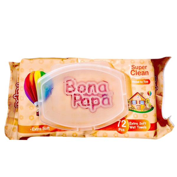 Bona Papa Magic Wipes 72 Pieces - Peach, Kids, Wipes, Chase Value, Chase Value