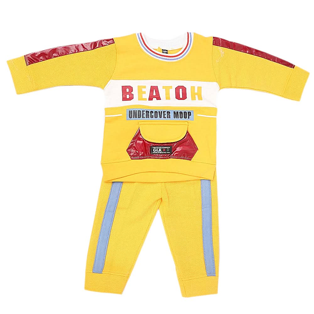 Boys Full Sleeves Fleece Suit 42718 - Yellow, Kids, Boys Sets And Suits, Chase Value, Chase Value
